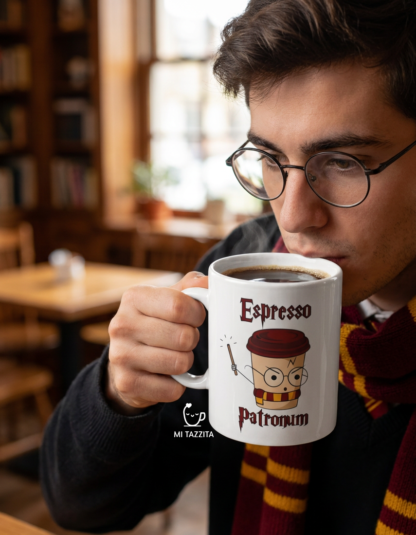 Taza Espresso Patronum | Tazas Harry Potter / Tazas blancas de 11 oz.