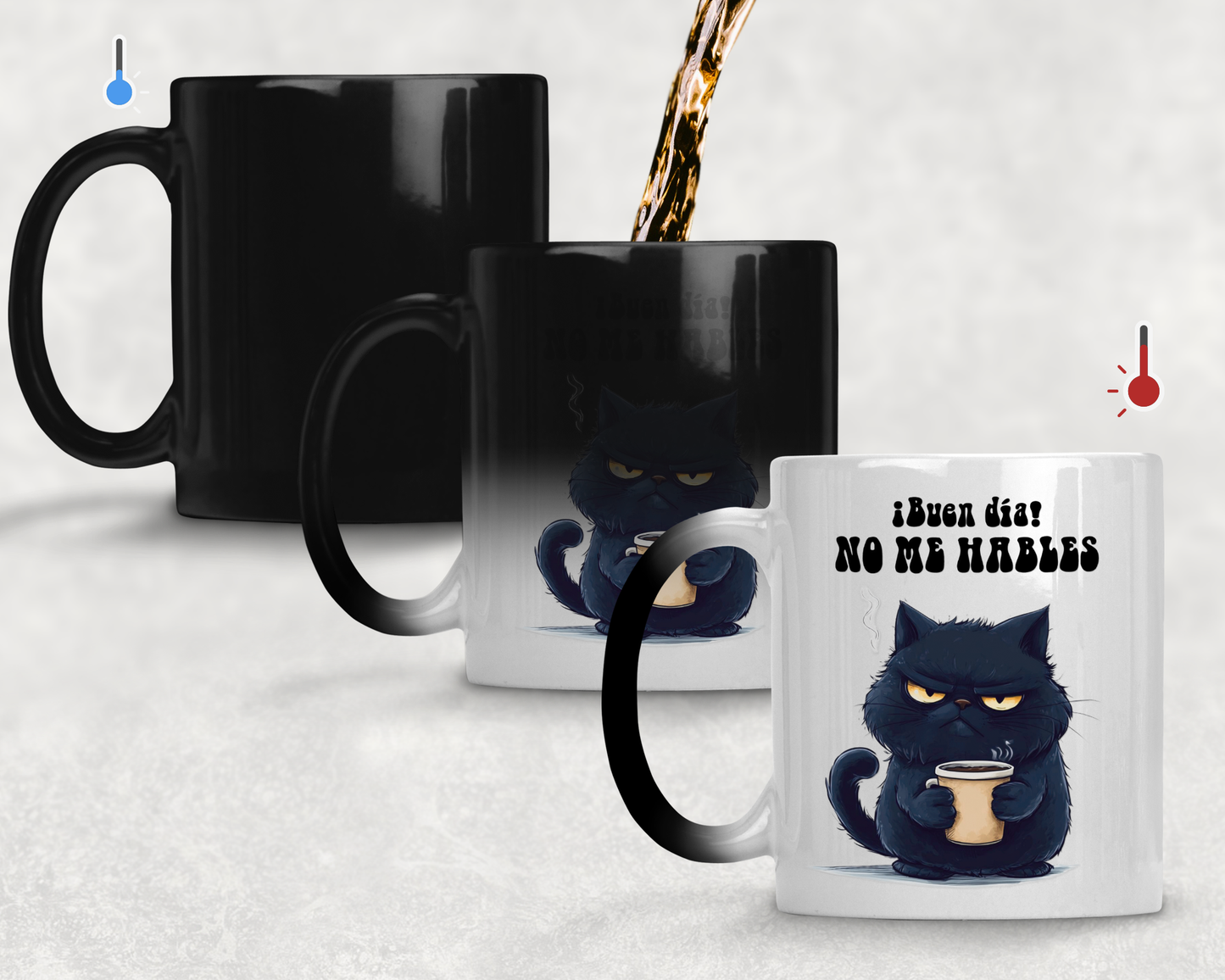 Taza Gatito Renegón. No me hables... | Taza Gatos | Taza Mágica 11 oz