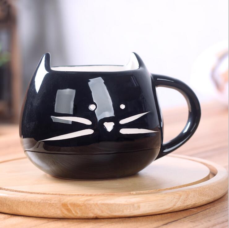 Taza Gatito con Orejitas 3D Negro
