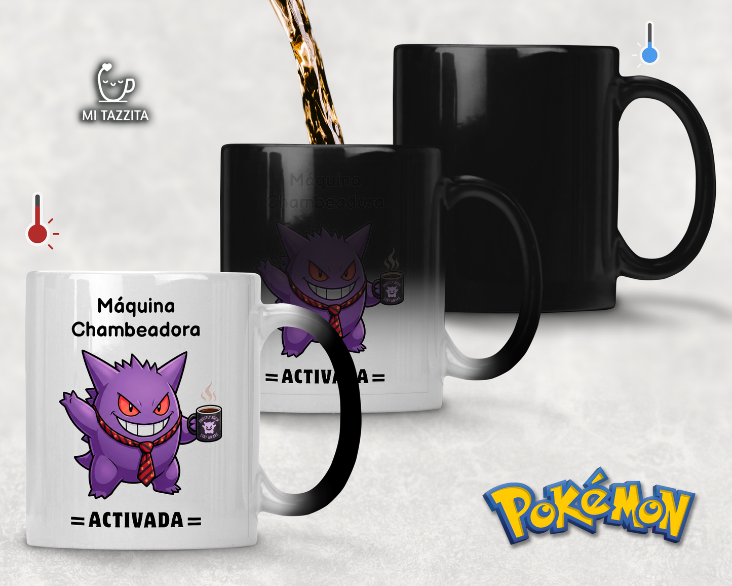 Taza Gengar Chambeador | Tazas Pokémon / Taza Magica de 11 oz 