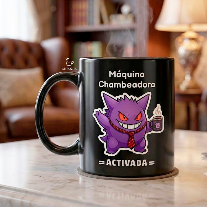 Taza Gengar Chambeador | Tazas Pokémon / Tazas Negras de 11 oz.  