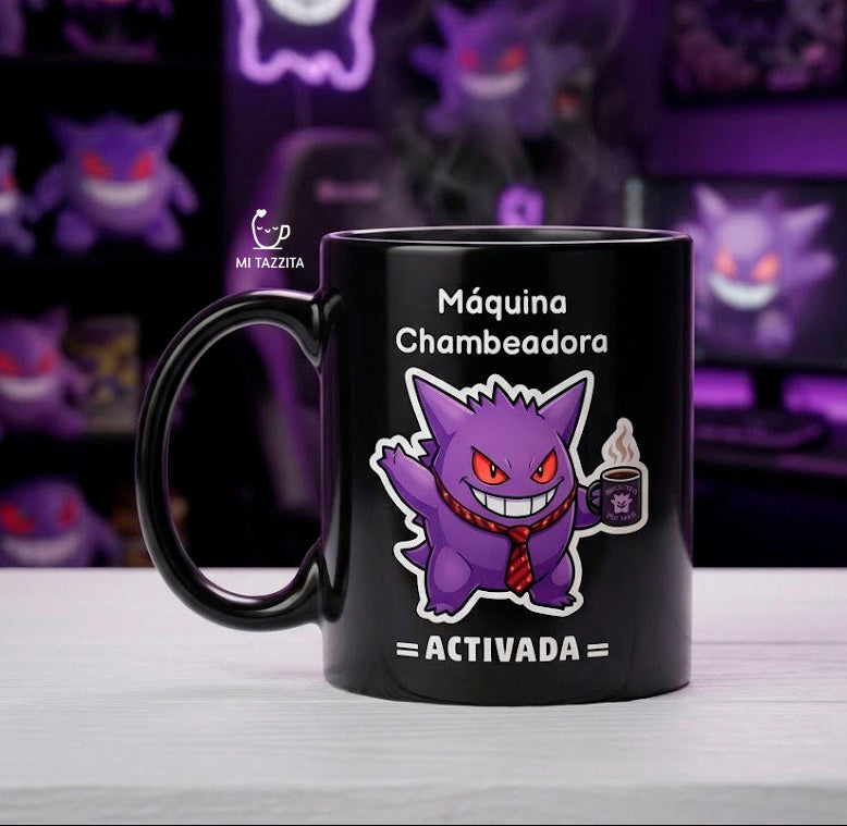Taza Gengar Chambeador | Tazas Pokémon / Tazas Negra de 11 oz. 