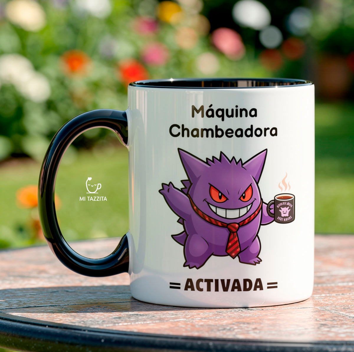 Taza Gengar Chambeador | Tazas Pokémon / Taza Blanca con Negra de 11 oz.