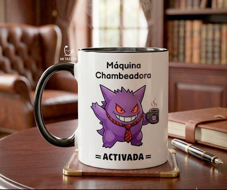 Taza Gengar Chambeador | Tazas Pokémon / Tazas Blanca y Negra de 11 oz.