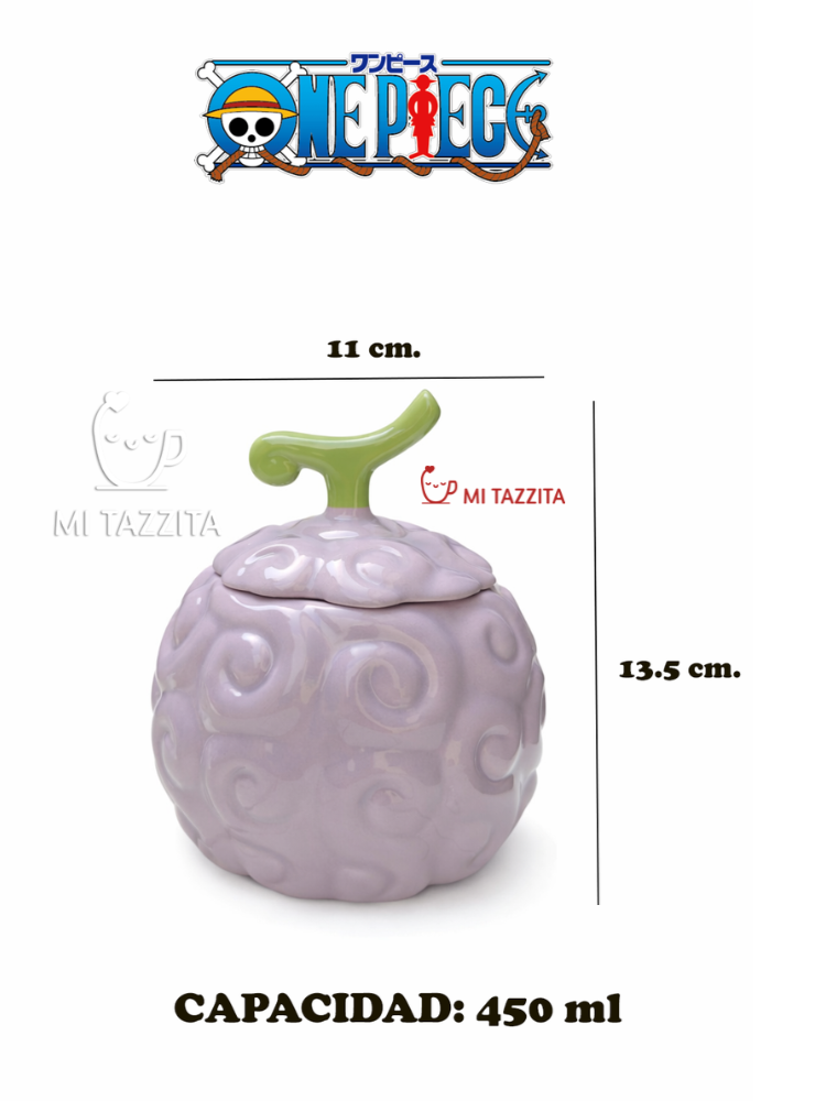 Taza Gomu Gomu Lila con Tapa | Tazas One Piece