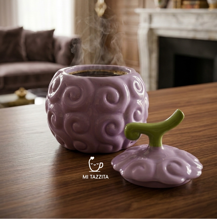 Taza Gomu Gomu Lila con Tapa | Tazas One Piece