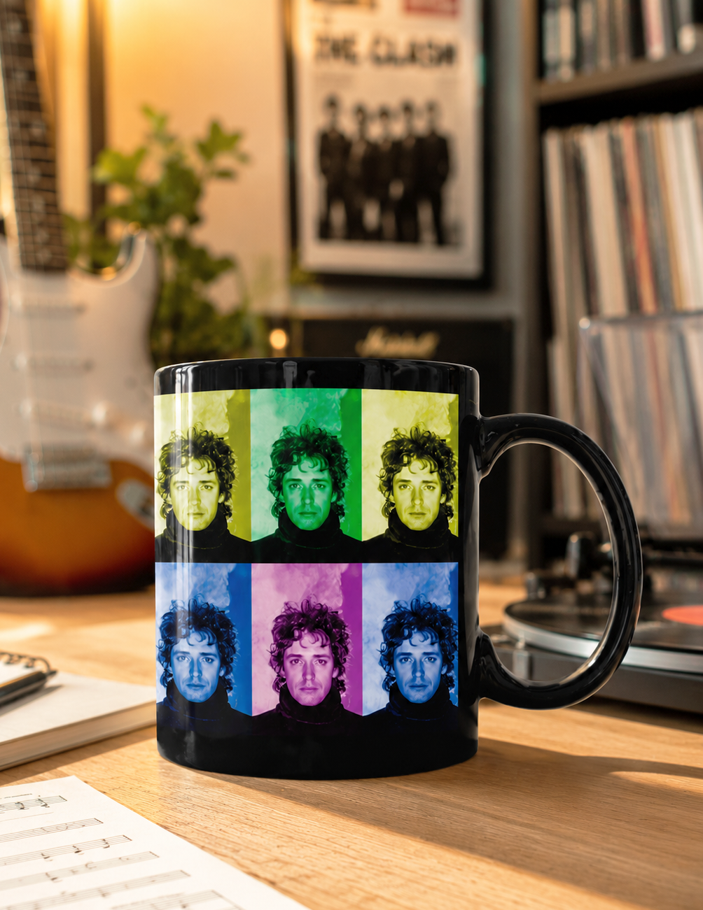 Taza Gustavo Cerati | Tazas de Gustavo Cerati | Tazas de Músicos | Taza Negra de 11 oz