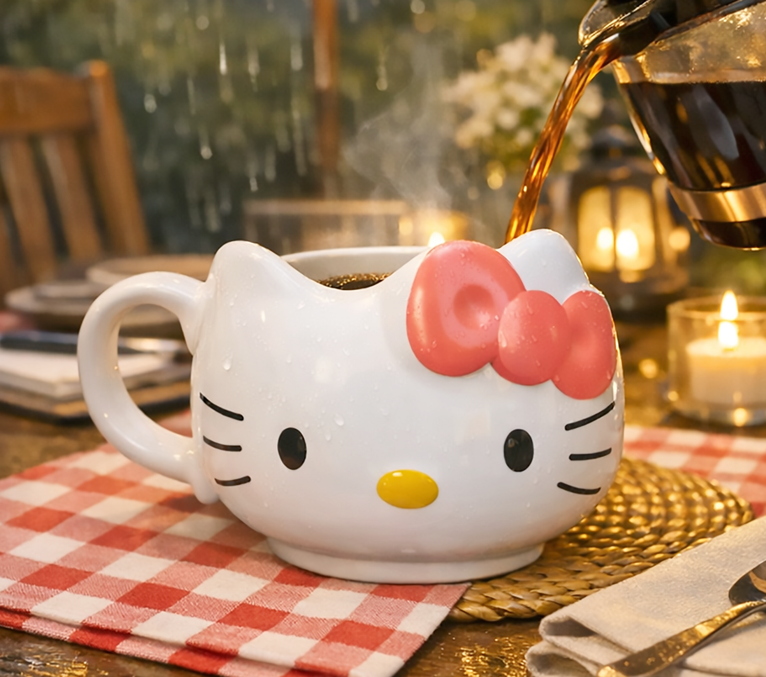Taza Hello Kitty Rosado Melón en 3D  | Tazas Hello Kitty