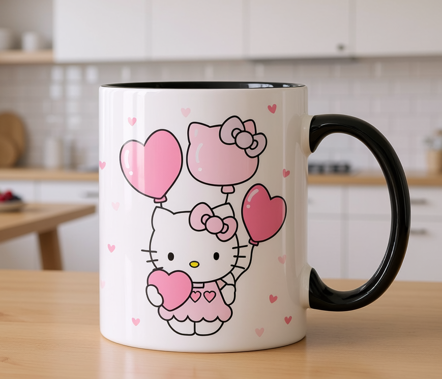 Taza Hello Kitty Vintage | Tazas Hello Kitty | Taza Blanca y Negra de 11 oz