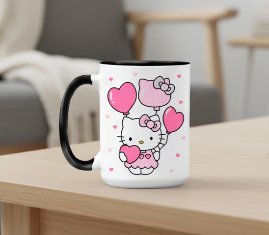 Taza Hello Kitty Vintage | Tazas Hello Kitty | Taza Blanca y Negra de 15 oz