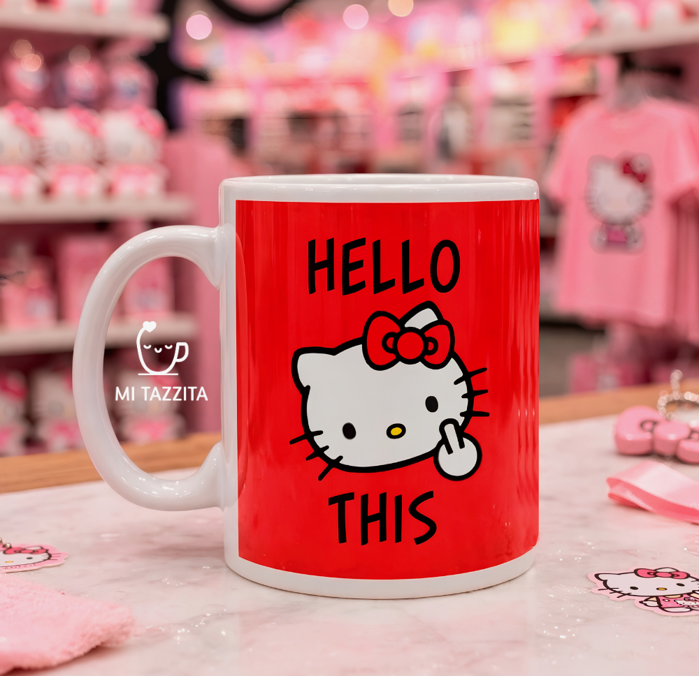 Taza Hello This | Tazas Hello Kitty taza Blanca de 11 oz.