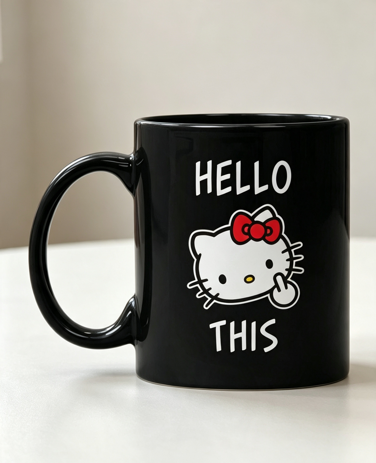 Taza Hello This | Tazas Hello Kitty - Taza Negra de 11 oz.