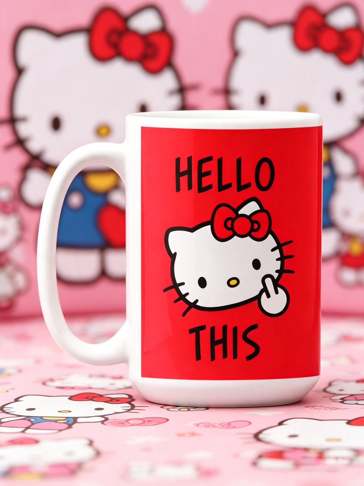 Taza Hello This | Tazas Hello Kitty - Taza Blanca de 15 oz. 