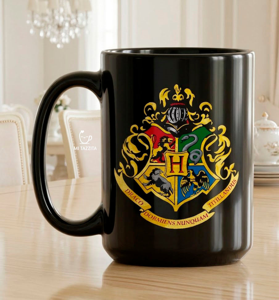 Taza Hogwarts | Tazas Harry Potter / Taza Negra de 15 oz.