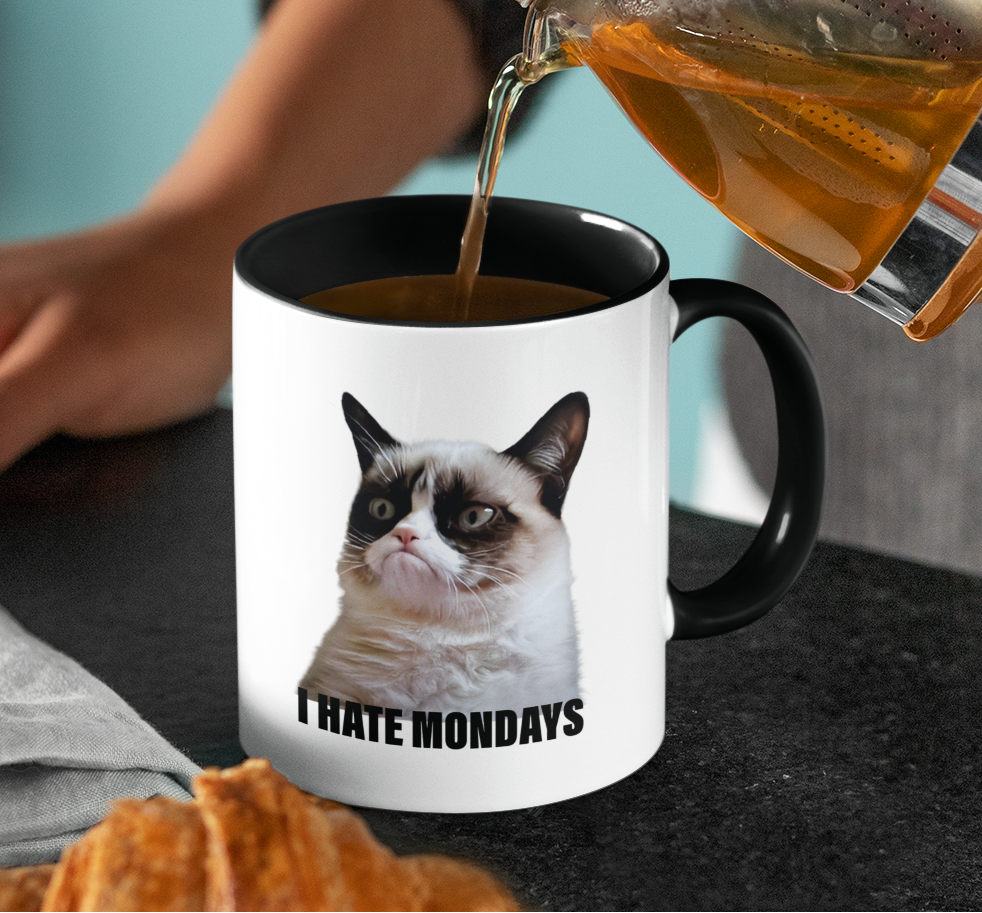 Taza I Hate Mondays (Taza del Agente Coulson)  - Taza Agents of S.H.I.E.L.D.  - Taza blanca y Negra de 11 oz