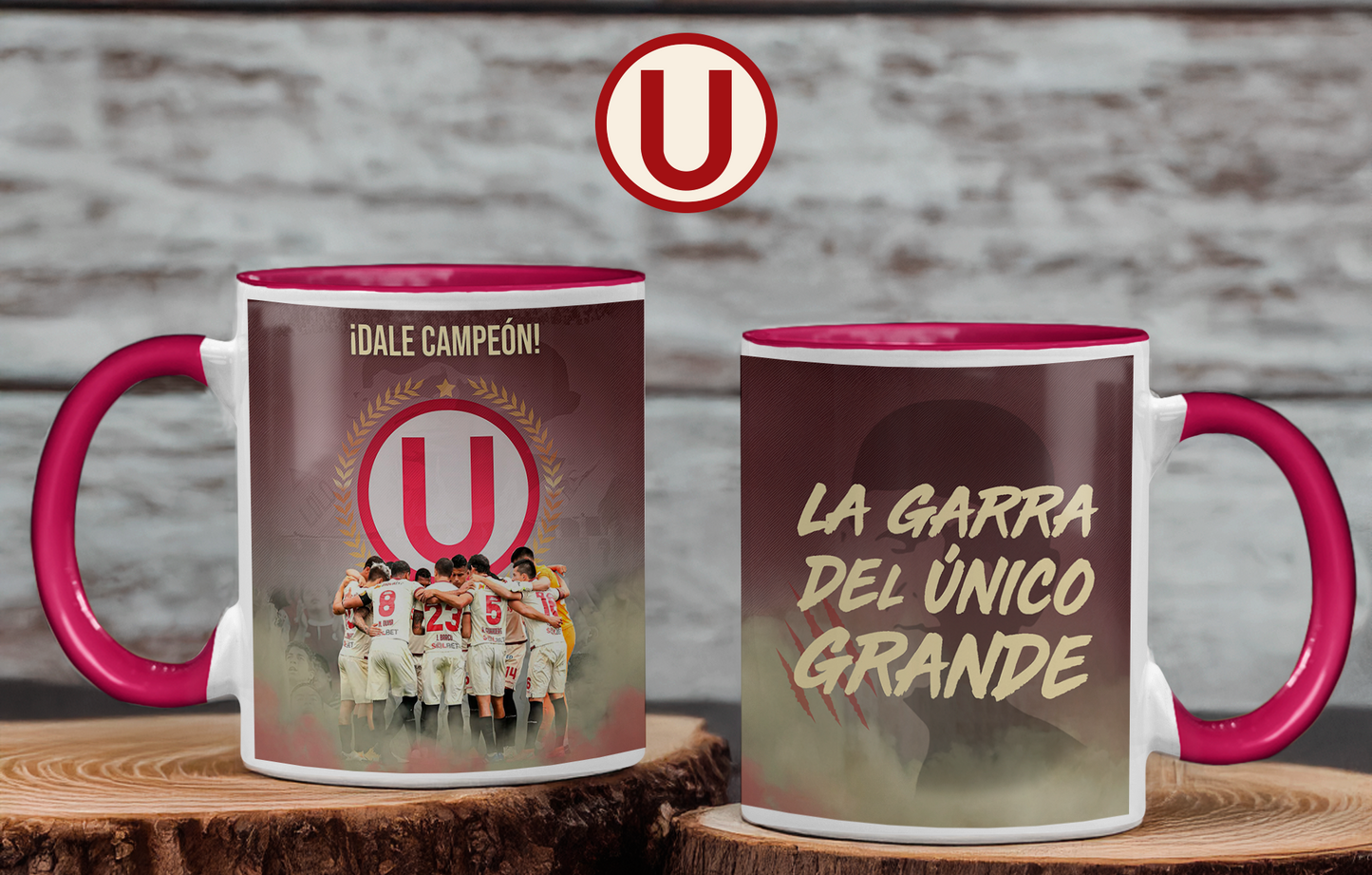 Taza La Garra del único Grande - Taza Blanca y Guinda 11 oz - Taza de Fútbol - Tazas Universitario