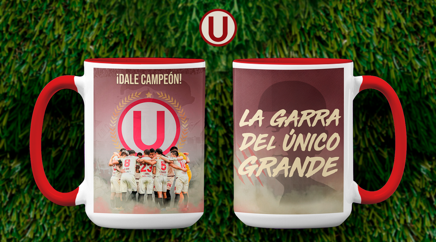 Taza La Garra del único Grande - Taza Blanca y Roja 15 oz - Taza de Fútbol - Tazas Universitario