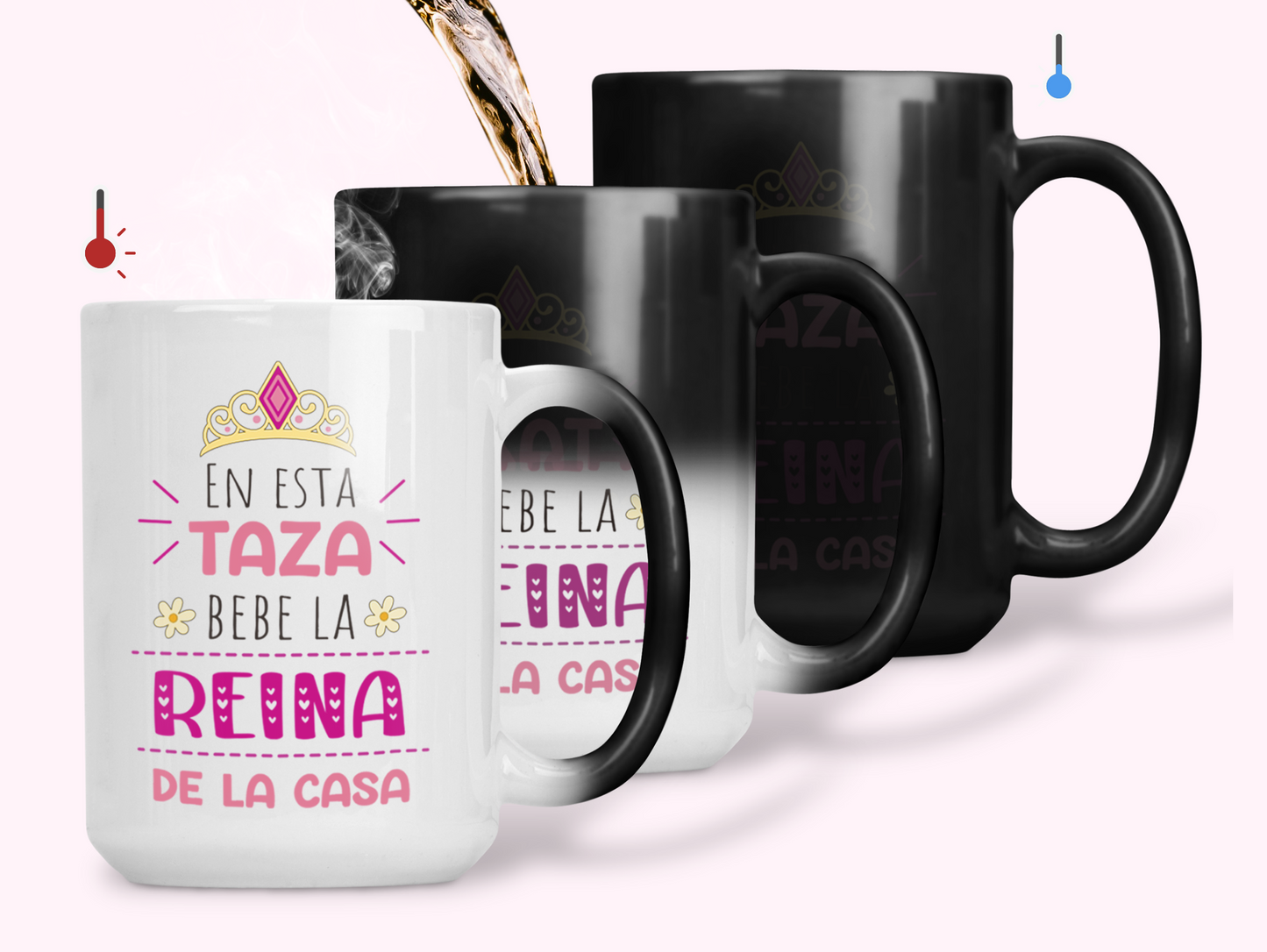 Taza La Reina de la Casa | Tazas Día de la Madre - Tazas para Mamá | Taza Mágica de 15 oz