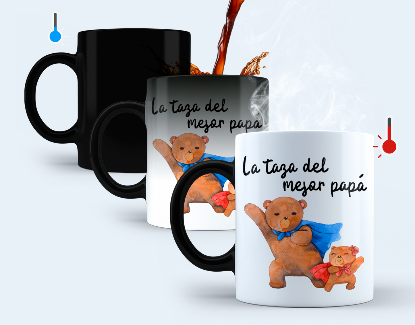 Taza La Taza del Mejor Papá - Taza Mágica 11 oz - Tazas Día del Padre - Tazas para Papá