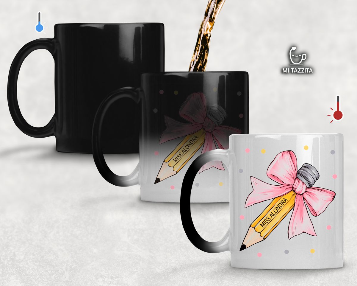 Taza Lazo y Sabiduría Personalizado con Nombre | Tazas Día del Maestro / Taza Magica de 11 oz. 