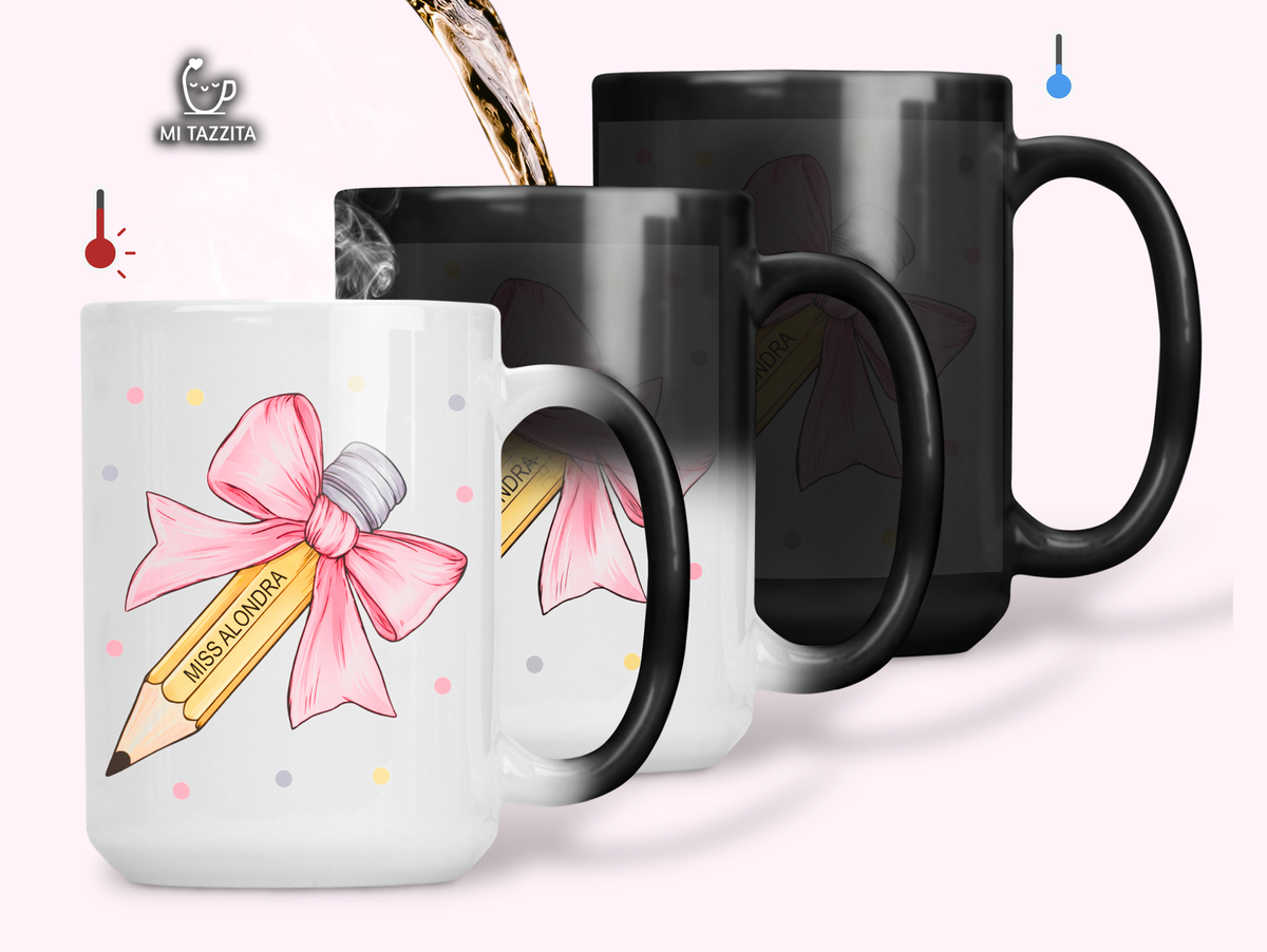 Taza Lazo y Sabiduría Personalizado con Nombre | Tazas Día del Maestro / Taza Magica de 15 oz.