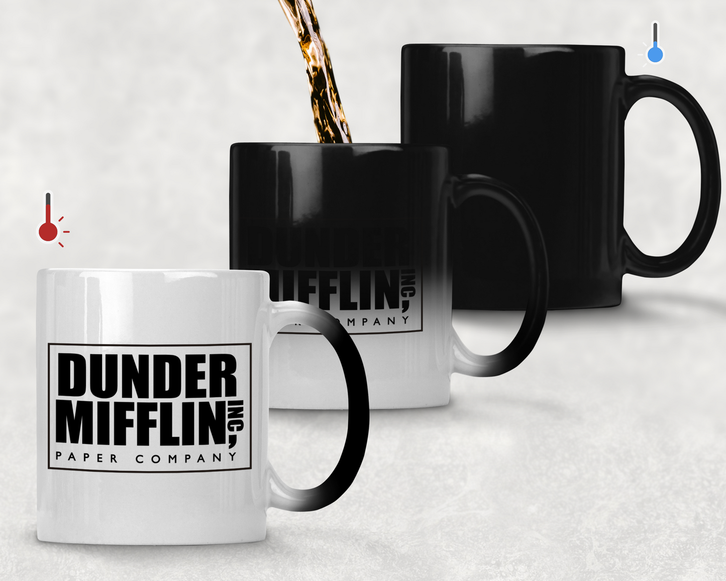 Taza Logo de Dunder Mifflin- Taza Mágica 11 oz - Taza de The Office- Tazas de series