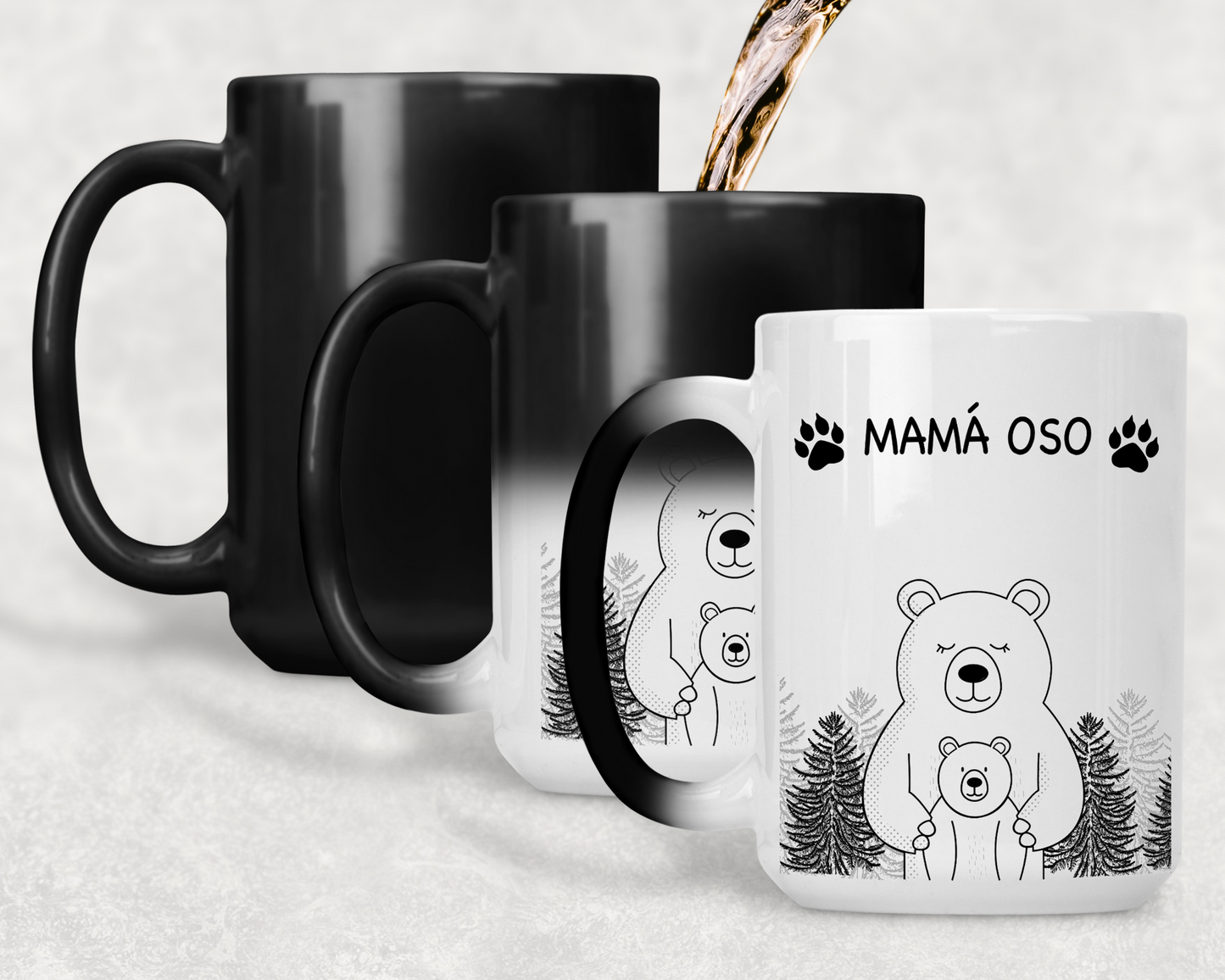 Taza Mamá Oso  - Taza Mágica 15 oz- Taza Día de la Madre - Taza para Mamá