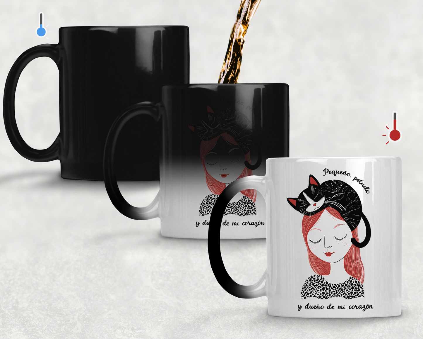 Taza Mi Gato es el dueño de mi Corazón -Taza Mágica 11 oz - Taza Gato