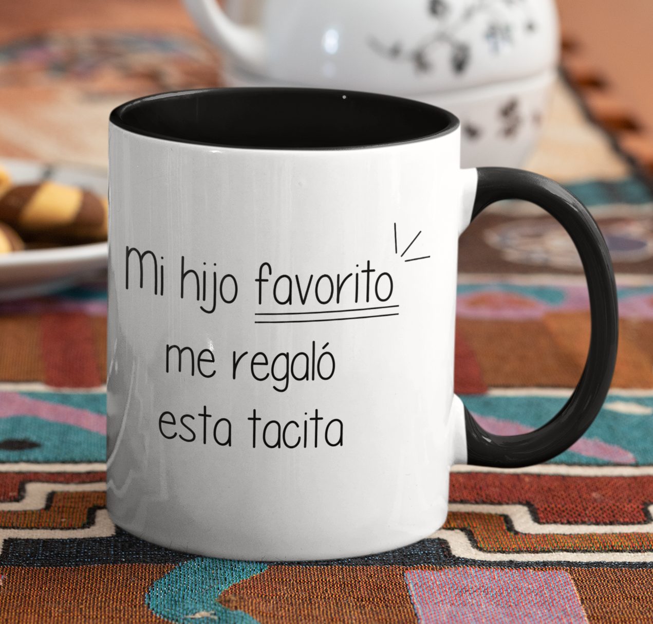 Taza Mi Hijo Favorito Me Regaló Esta Tacita  - Taza Blanca Y Negra 11 oz- Taza Día de la Madre - Taza para Mamá