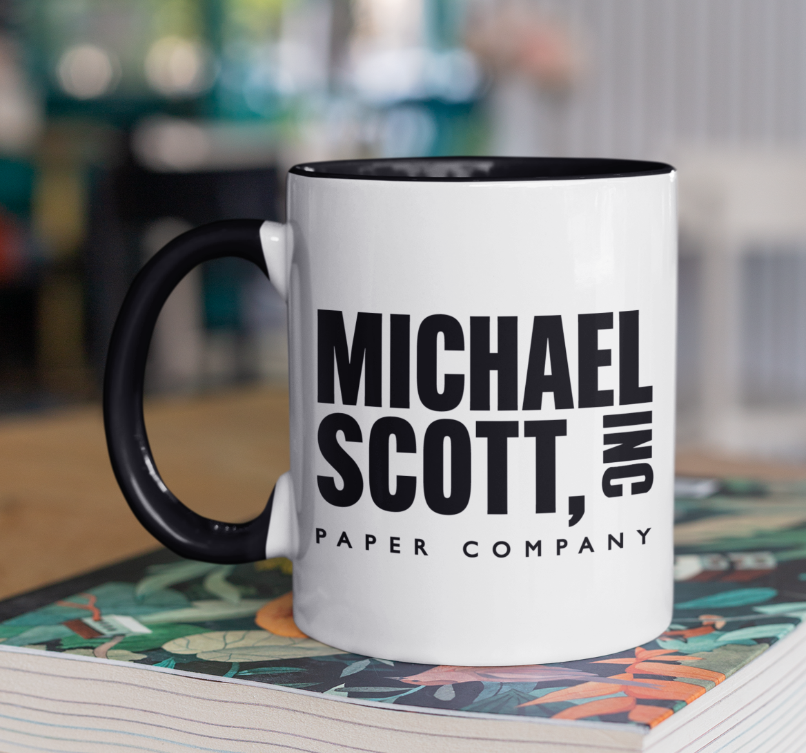 Taza Michael Scott Paper Company - Taza Blanca y Negra 11 oz - Tazas The Office - Tazas de series
