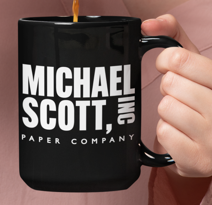 Taza Michael Scott Paper Company - Taza Negra 15 oz - Tazas The Office - Tazas de series