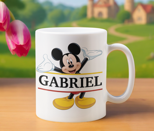 Taza Mickey con tu Nombre Personalizado | Tazas Personalizadas | Taza Blanca de 11 oz