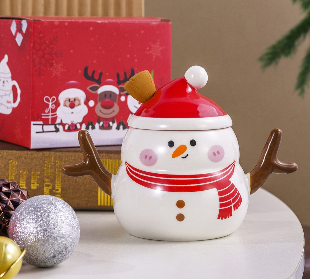 Taza Muñeco de Nieve Rojo- Tazas Navideñas