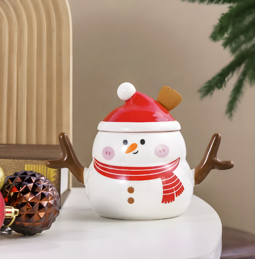 Taza Muñeco de Nieve Rojo - Tazas Navideñas