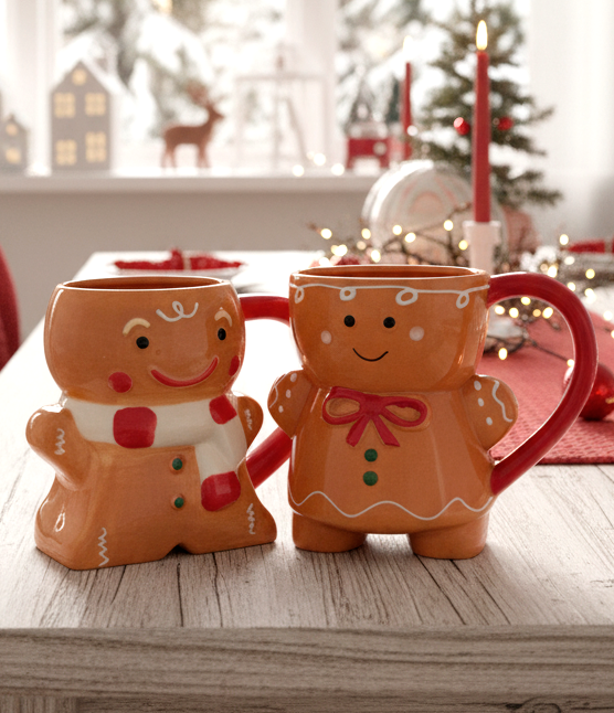Taza Muñeco y Muñeca de Jengibre - Tazas Navideñas