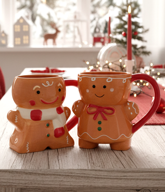 Taza Muñeco y Muñeca de Jengibre - Tazas Navideñas
