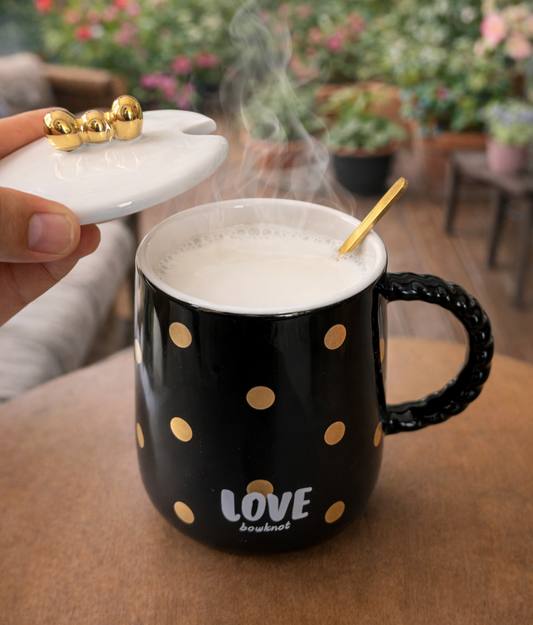 Taza Negra Reina del Amor | Tazas San Valentín 