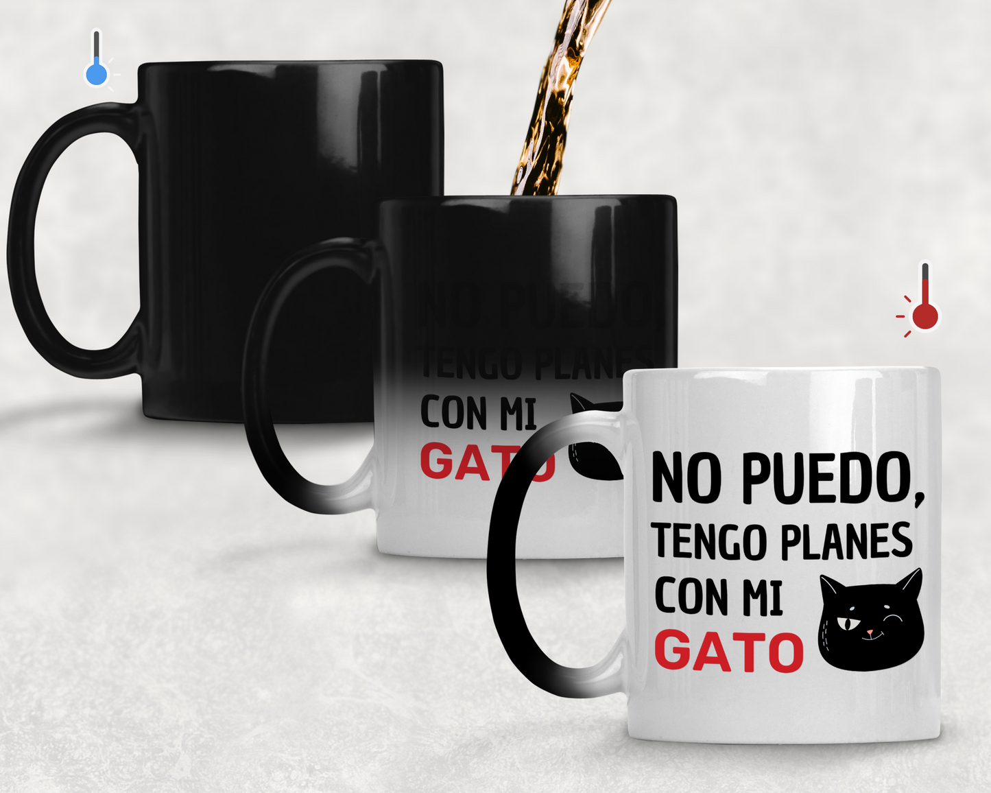 Taza No Puedo Tengo Planes con mi Gato - Taza Mágica 11 oz - Taza Gato