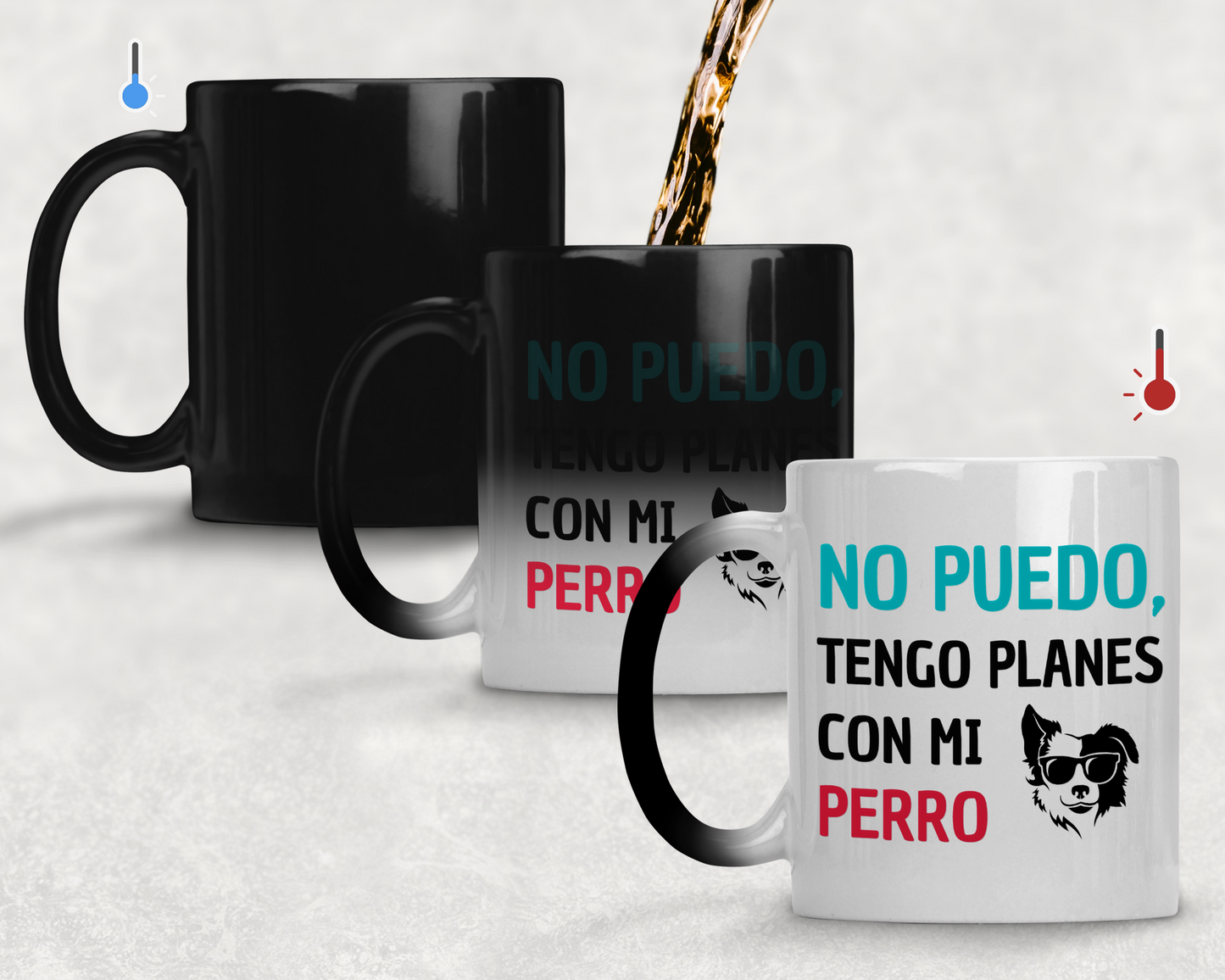 Taza No Puedo, Tengo Planes con mi Perro - Taza Mágica de 11 oz -Tazas de Perros