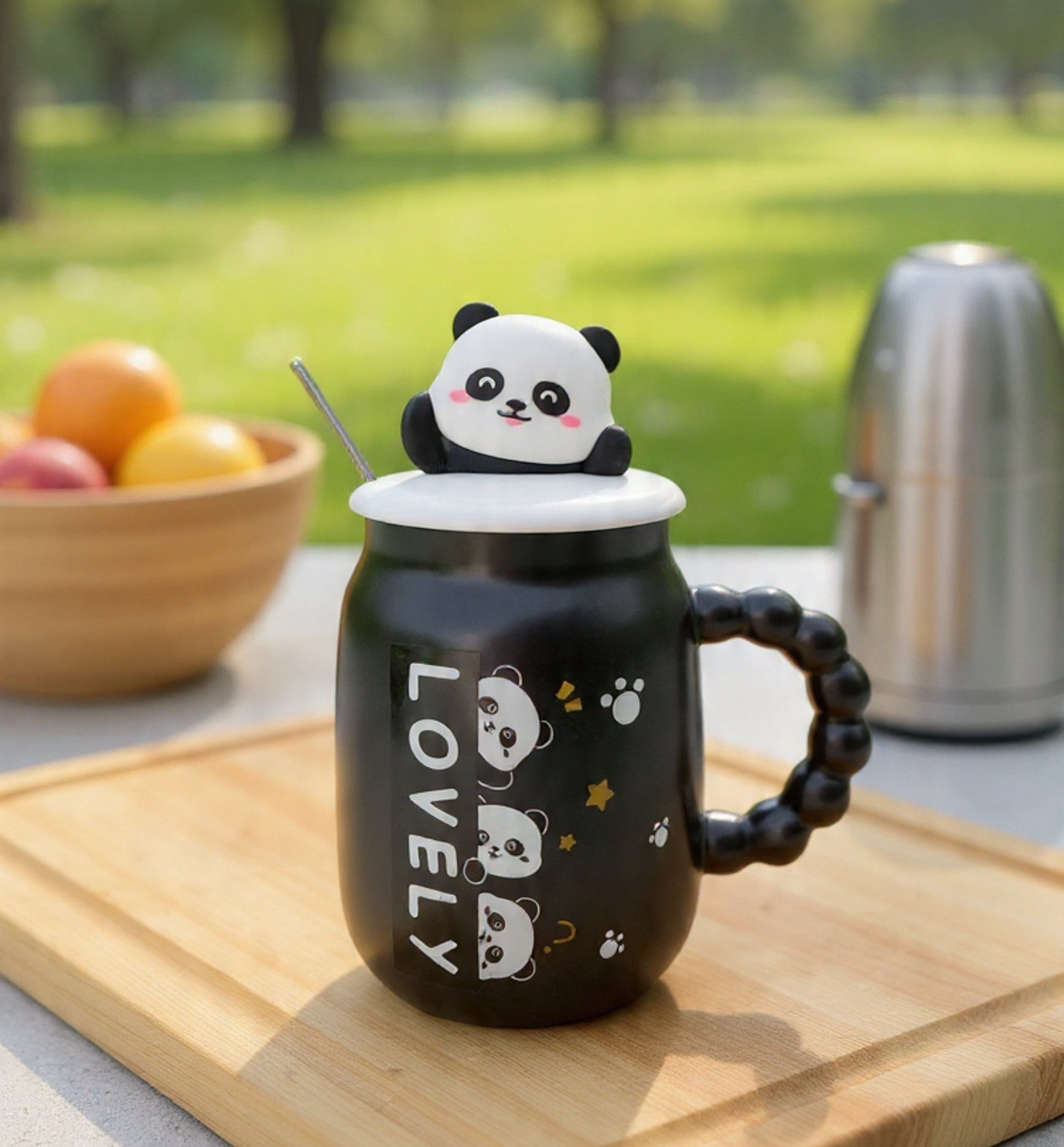 Taza Panda con Hermosa Tapita - Estilo Cariñoso - Tazas de Panda