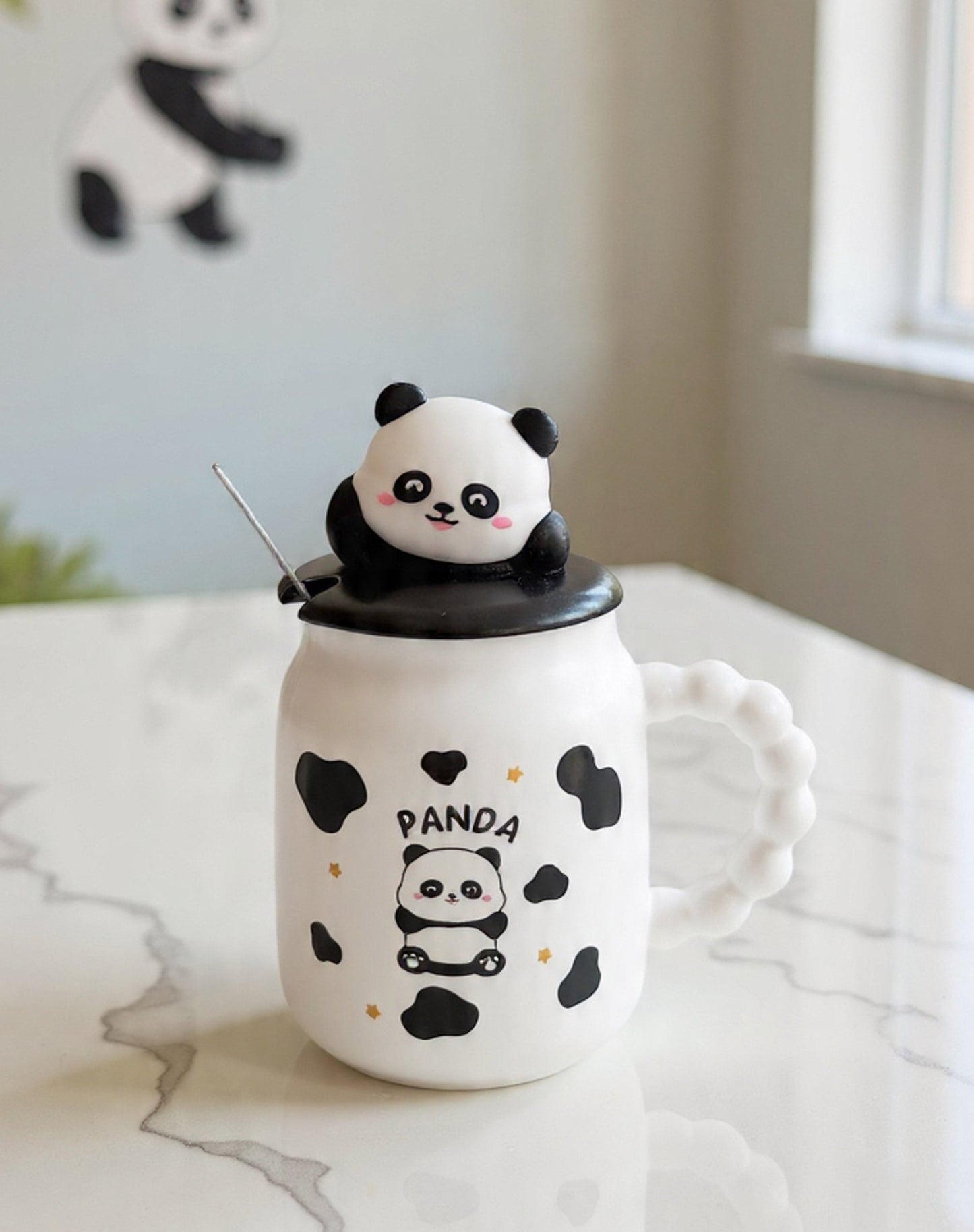 Taza Panda con Hermosa Tapita - Estilo Manchitas - Tazas de Panda