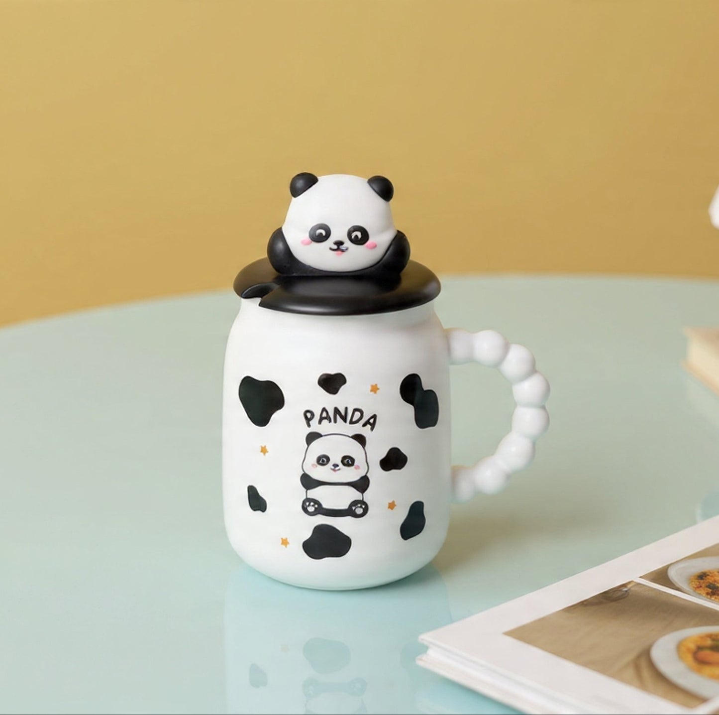 Taza Panda con Hermosa Tapita - Estilo Manchitas - Tazas de Panda