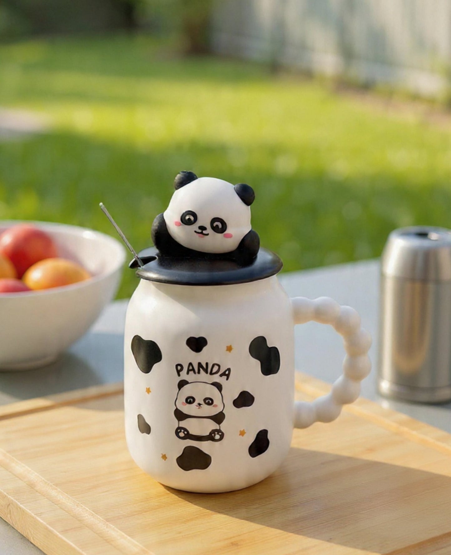 Taza Panda con Hermosa Tapita - Estilo Manchitas - Tazas de Panda