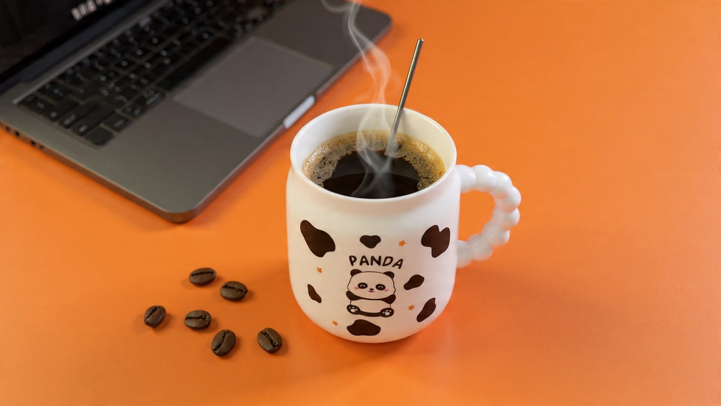 Taza Panda con Hermosa Tapita - Estilo Manchitas - Tazas de Panda