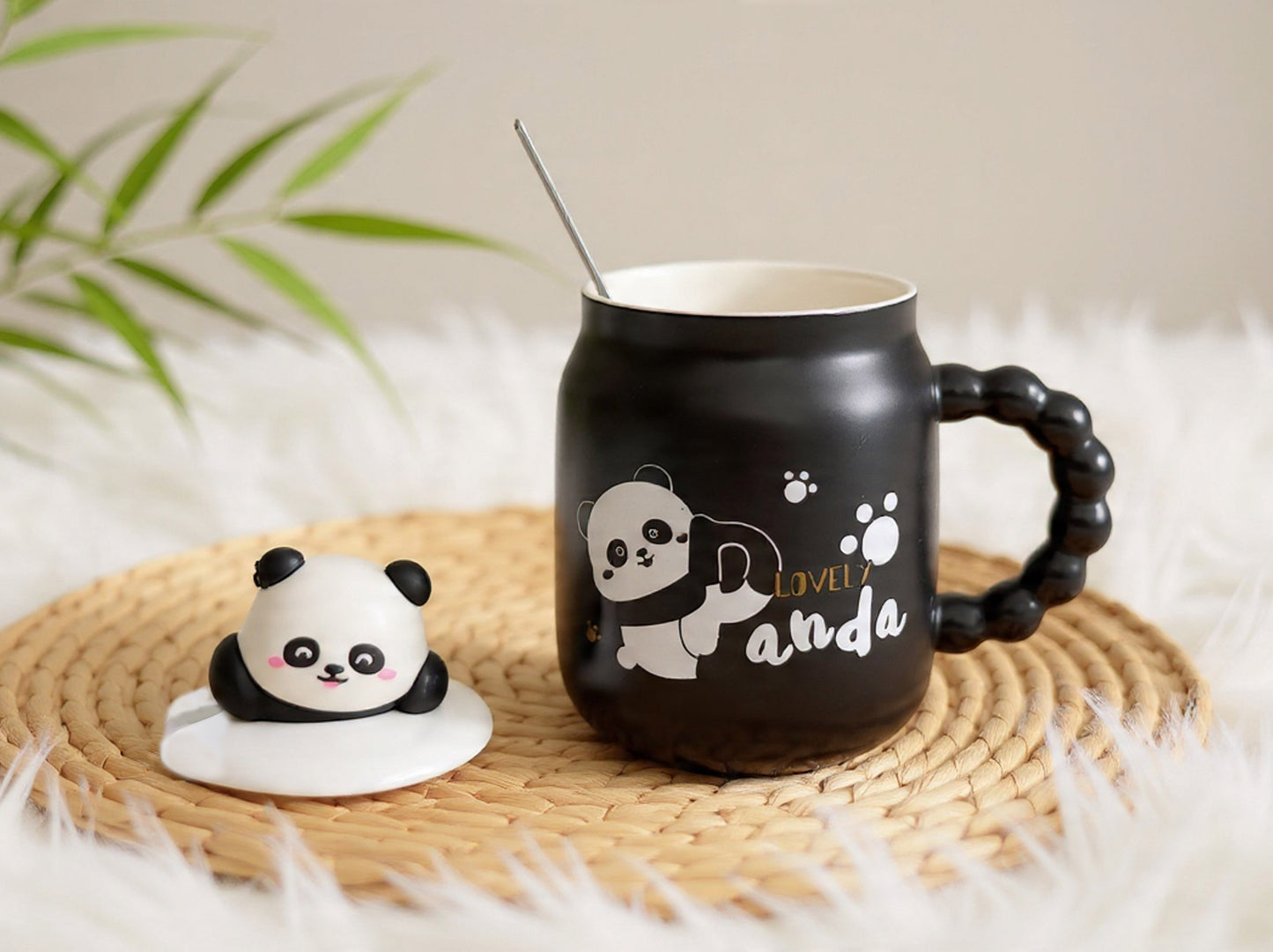 Taza Panda con Hermosa Tapita - Estilo Letras - Tazas de Panda