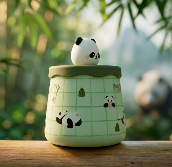 Taza Pandita Bambú con tapa y sorbete | Tazas Kawaii de Panda