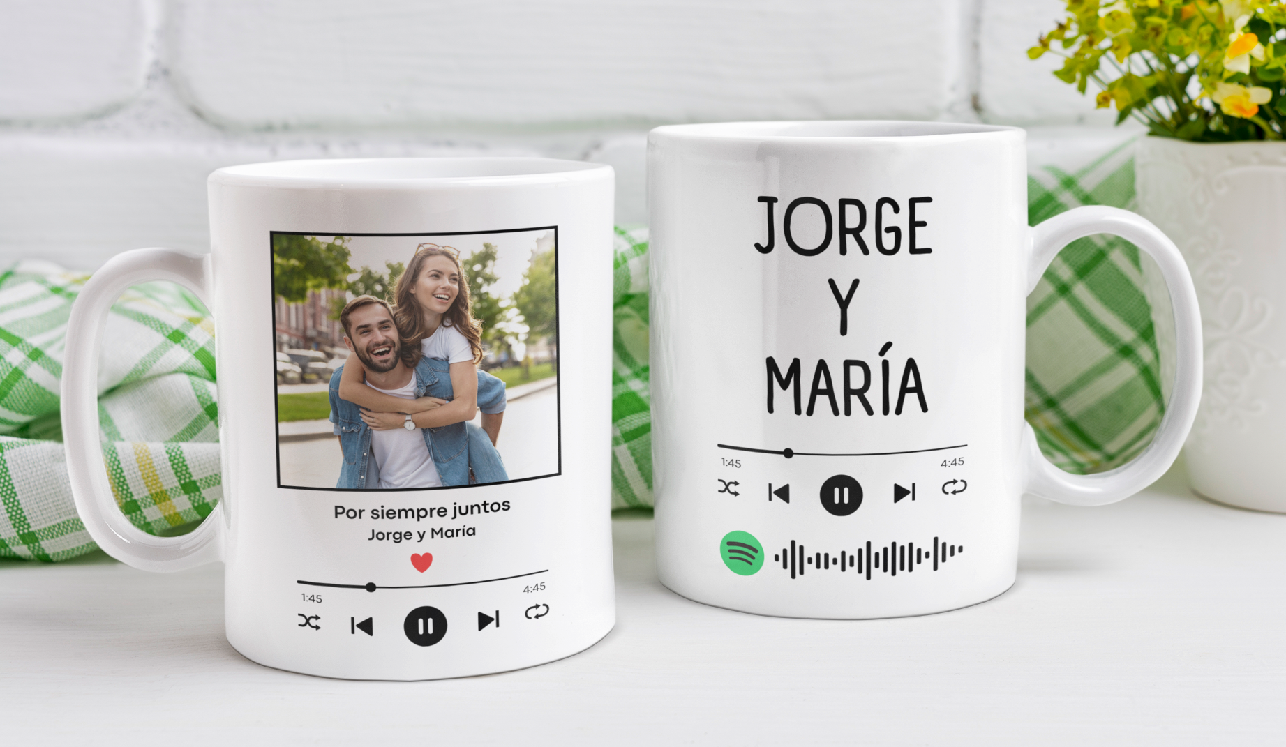 Taza Personalizada con Foto + QR de su Canción 🎶❤️ - Tazas San Valentín - Tazas para Parejas
