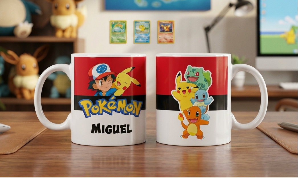 Taza Pokémon Personalizado con tu Nombre | Tazas Pokémon - Tazas Blanca de 11 oz.