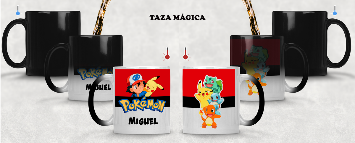Taza Pokémon Personalizado con tu Nombre | Tazas Pokémon - Taza Magica de 11 oz.