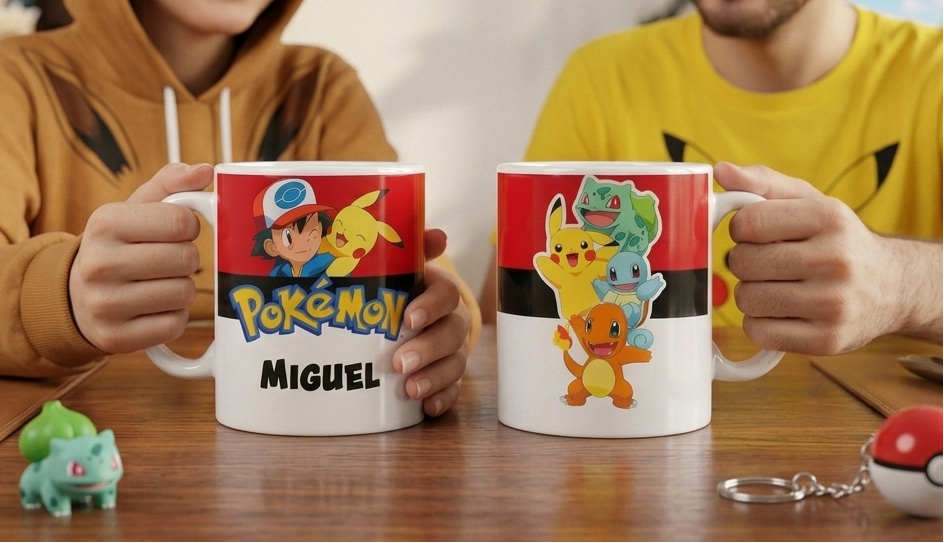 Taza Pokémon Personalizado con tu Nombre | Tazas Pokémon - Taza Blanca de 11 oz.